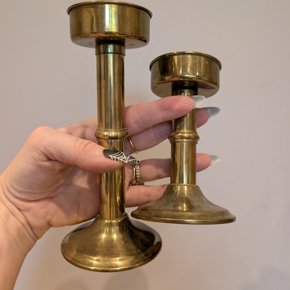Vintage Brass Candle Holders Tea Light